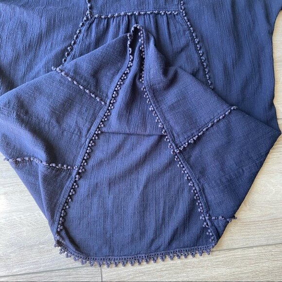 J. Crew Pom Pom Navy Beach Cover Up Tunic Top - Picture 12 of 14